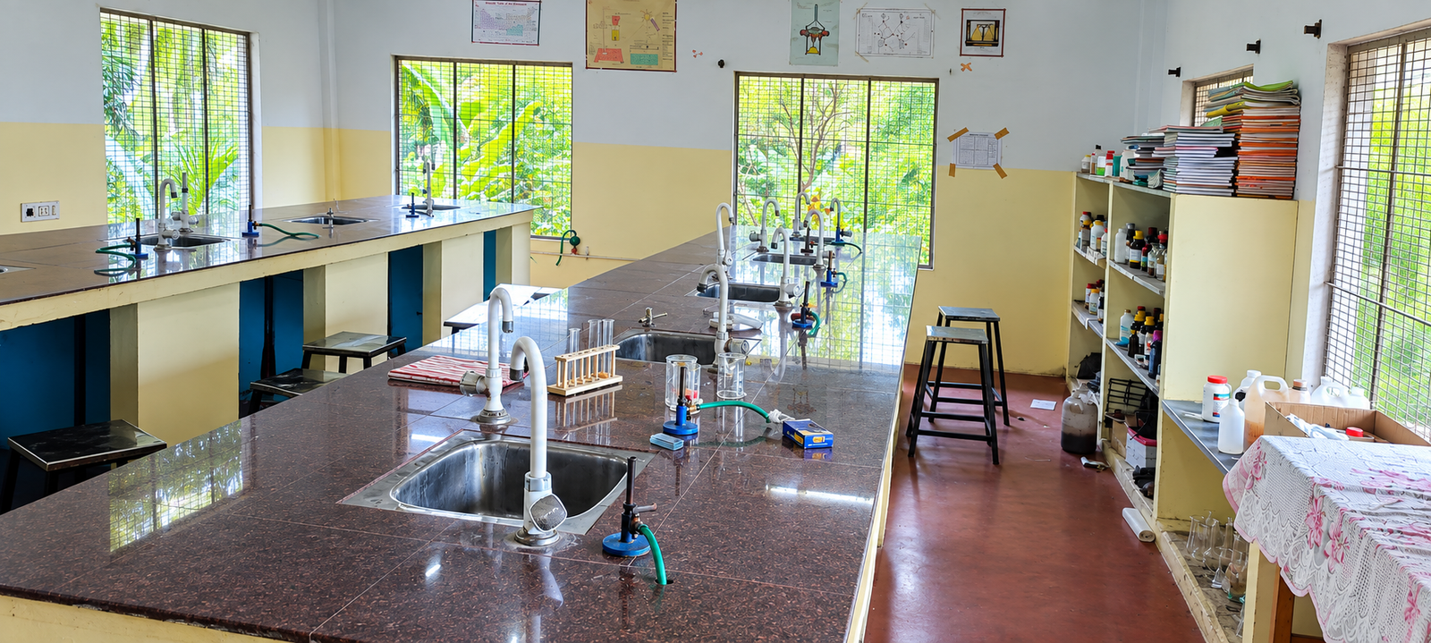 Science laboratory workstations and equipment